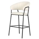 Ver imagem 1 de Banqueta Alta Mara Assento em Bouclé Base em Aço com Encosto Off White Rivatti Móveis