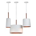Ver imagem 1 de Kit Pendentes Bilboquê Estilo Tom Dixon Branco com Cobre