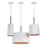 Kit Pendentes Bilboquê Estilo Tom Dixon Branco com Cobre - 1