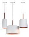 Ver imagem 1 de Kit Pendentes Bilboquê Estilo Tom Dixon Branco com Cobre