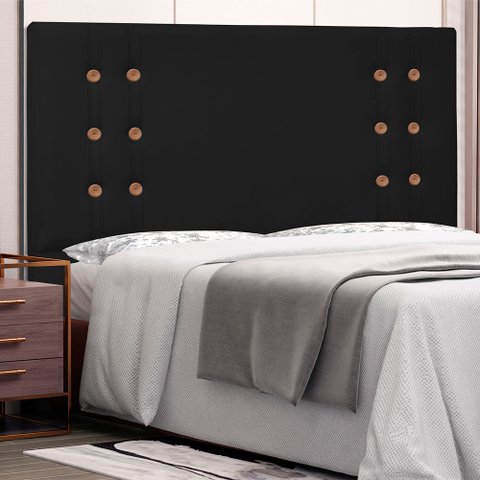 Cabeceira Gênova Para Cama Box Queen 160 cm Corino - D’Rossi - Preto