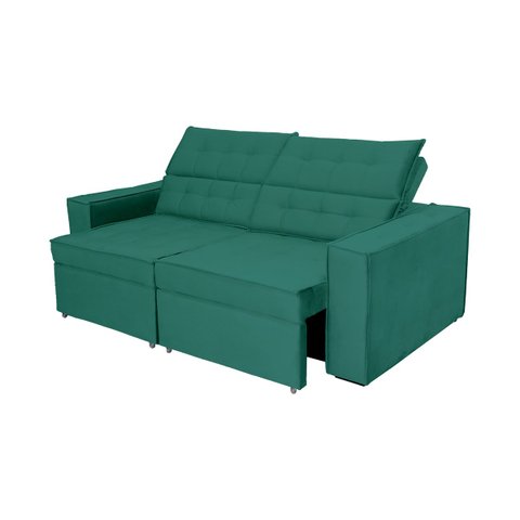 Sofá Austrália 2,50m 4 Lugares Retrátil e Reclinável D35 - Verde