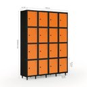 Ver imagem 3 de Armário Roupeiro Locker Guarda-volume de Aço 16 Portas Pequenas com Fecho para Cadeado Vestiário