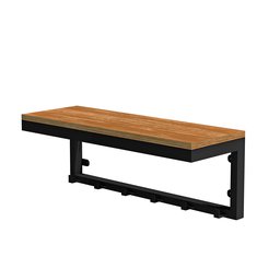Prateleira Suspensa Multiuso Cantinho do Café em Aço com Mdf - Preto/canela - 3