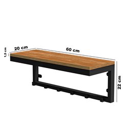 Prateleira Suspensa Multiuso Cantinho do Café em Aço com Mdf - Preto/canela - 4