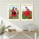 Ver imagem 2 de Kit 2 Quadros Passarinhos com Flores 45x34cm - com Vidro:moldura Branca