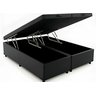 Cama Box Baú King Bipartido 96 Diversas Cores (193x203x42):corino Preto/king - 1