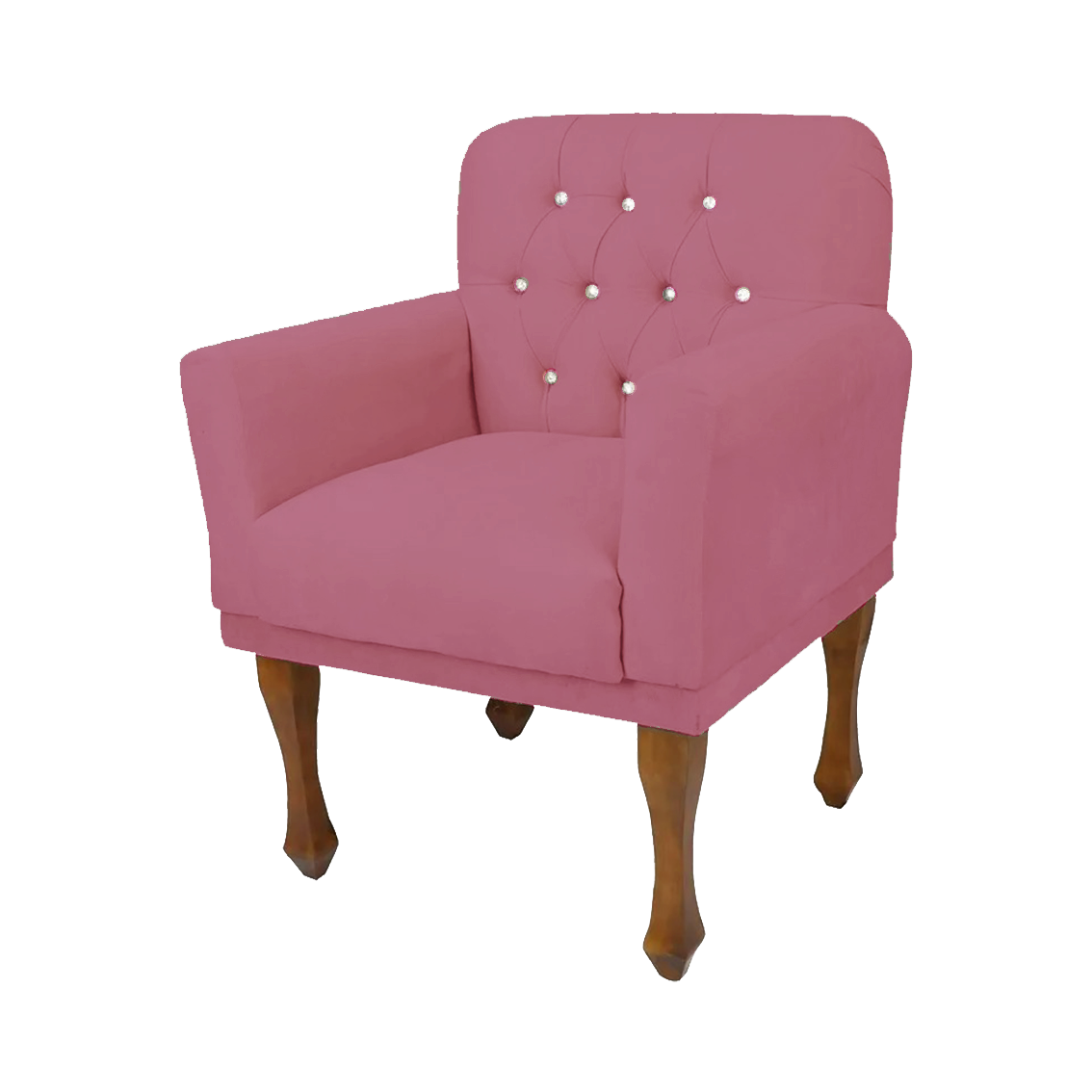 Cadeira Poltrona Decorativa Para Quarto e Closet Anitta Suede Rosa Barbie DL Decor - 2