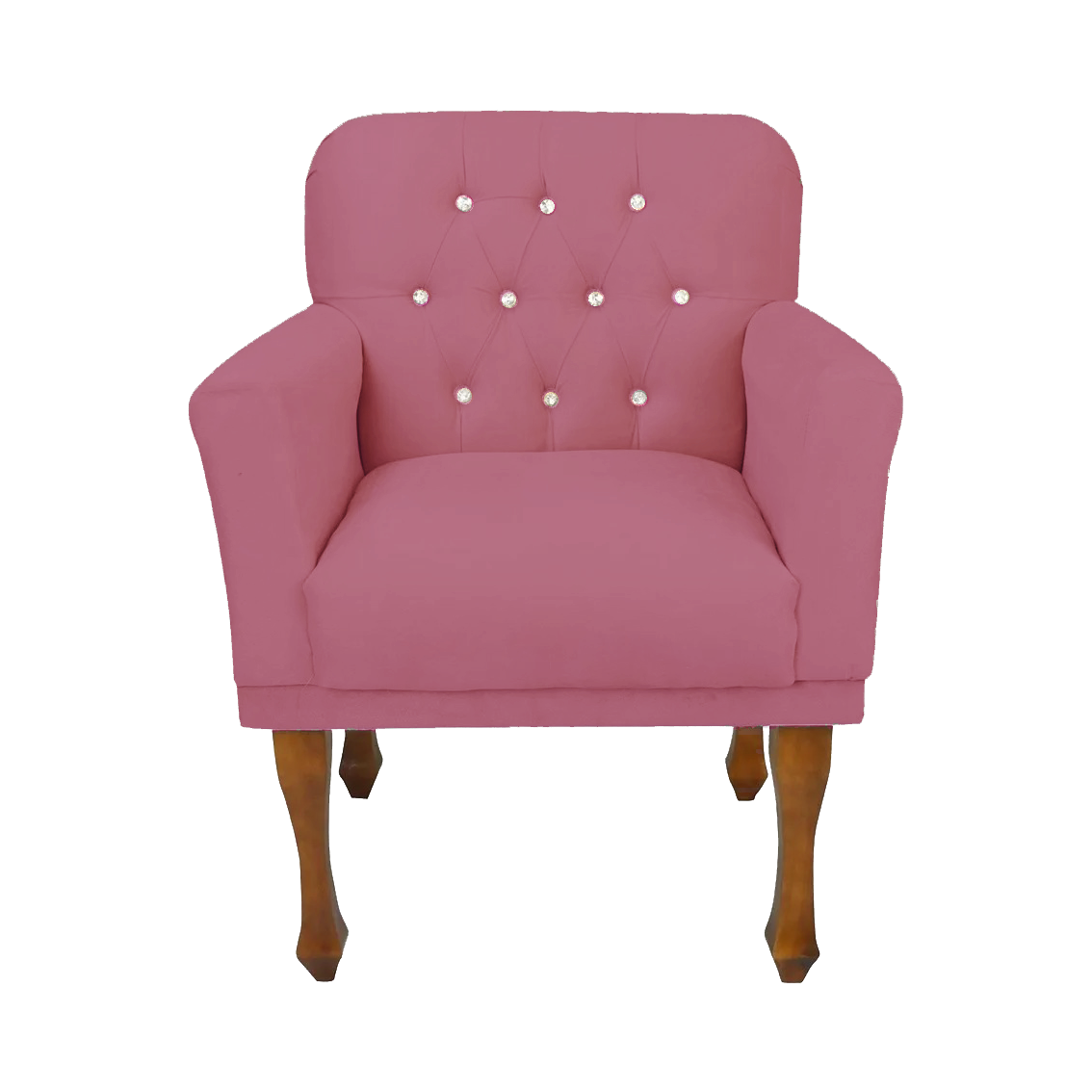 Cadeira Poltrona Decorativa Para Quarto e Closet Anitta Suede Rosa Barbie DL Decor