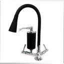 Ver imagem 2 de Torneira Cozinha Preta Mesa/bancada Gourmet 2 Jatos C-34 Luxo Casagrande Mundial