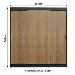 Guarda-roupa Casal Madesa Reno 3 Portas de Correr - 4