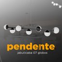Ver imagem 2 de Pendente Lustres de Teto Jabuticaba de Alumínio Preto com 7 Globos Fosco Decoração Casa Sala Cozinha
