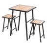 Conjunto de Mesa e 2 Bancos Quadrado Preto para Sacada - 7