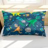 Porta Travesseiro Fronha Avulsa Astrodino 70cm X 50cm - Estampa Digital Astronauta Dinossauro - 2