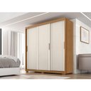 Ver imagem 3 de Guarda Roupa Casal Confort 3 Portas 4 Gavetas Cinamomo Areia Fosco - Zanzini
