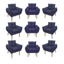 Ver imagem 1 de Kit 09 Cadeiras Poltronas Opala Clinica Salão Balaqui Decor Cor:azul Marinho