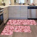Ver imagem 2 de Kit de 3 Tapetes para Cozinha Geométrico Rosa Capa de Almofada