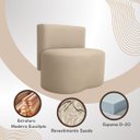 Ver imagem 4 de Puff Orgânico Feijão com Encosto Curvo Redondo Sala Resistente Confortável Suede:suede Capuccino