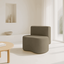 Ver imagem 1 de Puff Orgânico Feijão com Encosto Curvo Redondo Sala Resistente Confortável Suede:suede Capuccino