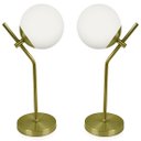 Ver imagem 1 de Kit 2 Abajur Luminária De Mesa Aro Jabuticaba Orby Dourada