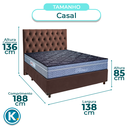 Ver imagem 3 de Cama + Box Marrom e Colchão Molas Ensacadas Casal - Petrus Paropas + Cabeceira
