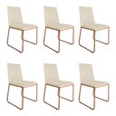 Ver imagem 1 de Kit 6 Cadeiras de Jantar Lille Base Aramado Bronze Veludo Bege - Montanaris Decor