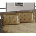 Ver imagem 3 de Colcha Casal Queen Coleção Borboletas 03 Peças - Bege / Tabaco