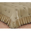 Ver imagem 4 de Colcha Casal Queen Coleção Borboletas 03 Peças - Bege / Tabaco