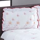 Ver imagem 2 de Colcha Casal Queen Coleção Borboletas 03 Peças - Branco / Vermelho