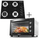 Ver imagem 1 de Cooktop 4 Bocas Preto + Forno de Eletrico 48 Litros 127v