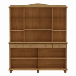 Conjunto Cozinha: Cristaleira 8 Portas 4 Gavetas e Vitrine 2 Portas 1 Gaveta Rubi Freijó Madeira Pin - 4