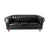 Sofá Chesterfield Capitone Duque Suede Preto 1,80cm - 1