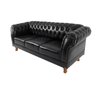 Sofá Chesterfield Capitone Duque Suede Preto 1,80cm - 2