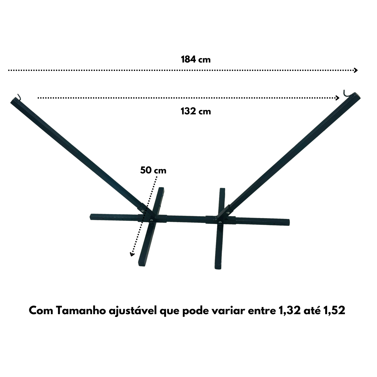 Suporte de Ferro Reforçado C/ Gancho + Mini Rede Descanso até 30kg para Bebê / Pet 100% Algodão Azul - 2