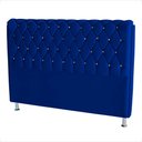 Ver imagem 1 de Cabeceira de Cama Box Londres Casal Queen 160 Cm Suede Botão de Strass Azul Royal do Lar Móveis e de