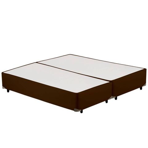 Cama(Box Queen Size+Colchão Mola) 158x198x26 Suede Marrom