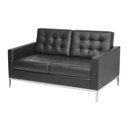 Ver imagem 5 de Sofá Fk 2 Lugares Couro Sintético Linha Premium Design Modernista Sala Escritório Recepção - Preto
