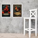 Ver imagem 2 de Kit 2 Quadros Cozinha Galo Galinha Vintage 33x24cm:moldura Branca