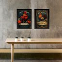 Ver imagem 1 de Kit 2 Quadros Cozinha Galo Galinha Vintage 33x24cm:moldura Branca