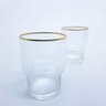 Copos Baixos Cristal com Borda Dourada Lines 2 peças 220ml - 2