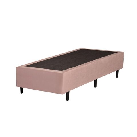 Base Box Solteiro Suede Rosé