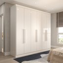 Ver imagem 1 de Guarda-roupa Casal Mykonos 6 Portas 2 Gavetas Branco - Panorama Móveis