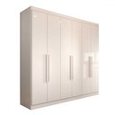 Ver imagem 3 de Guarda-roupa Casal Mykonos 6 Portas 2 Gavetas Branco - Panorama Móveis