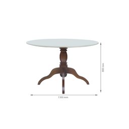 Conjunto Mesa Redonda Tampo com Vidro 130cm com 6 Cadeiras em X Prime Wood - 3