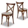 Conjunto Mesa Redonda Tampo com Vidro 130cm com 6 Cadeiras em X Prime Wood - 5