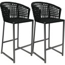 Ver imagem 1 de Kit 02 Banqueta Para Área Gourmet Cozinha Varanda Corda Náutica Porto D04 Preto - Lyam Decor