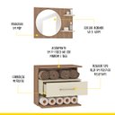 Ver imagem 4 de Gabinete com Espelheira para Banheiro 60 X 55 Cm Florença 1 Gaveta Mdp Marrom Bege Clicklar