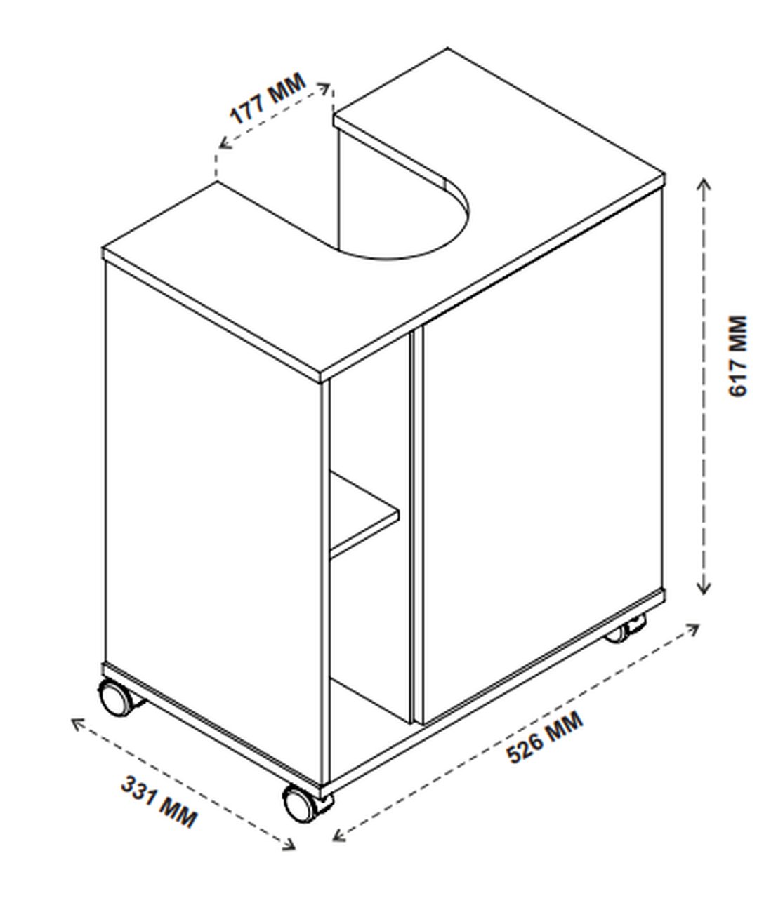 Gabinete Banheiro para Lavatorio Pia de Coluna Tokio Branco com Nature - Potenza - 5