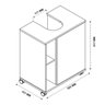Gabinete Banheiro para Lavatorio Pia de Coluna Tokio Branco com Nature - Potenza - 5