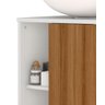 Gabinete Banheiro para Lavatorio Pia de Coluna Tokio Branco com Nature - Potenza - 4